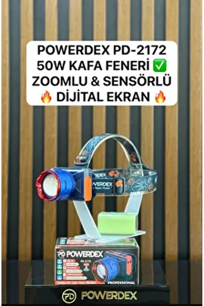 Powerdex PD-2172 50W Profesyonel Sensörlü Baret ve Kafa Feneri