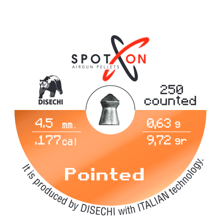 Spoton Pointed 4,5 mm Havalı Tüfek Saçması (9,72 Grain - 250 Adet)