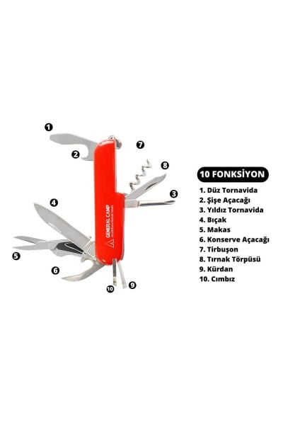 General Camp 10 Fonsiyonlu Cep Çakısı