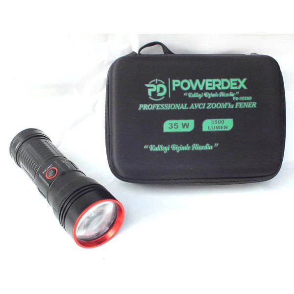 Powerdex PD-10200 35W Su Geçirmez Profesyonel Avcı El Feneri