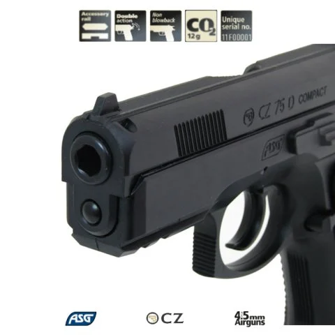 ASG CZ75 D Compact Siyah Havalı Tabanca - 4.5mm