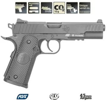 ASG STI Duty One Blowback Siyah Havalı Tabanca - 4.5mm CO₂