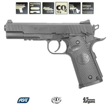 ASG STI Duty One Blowback Siyah Havalı Tabanca - 4.5mm CO₂