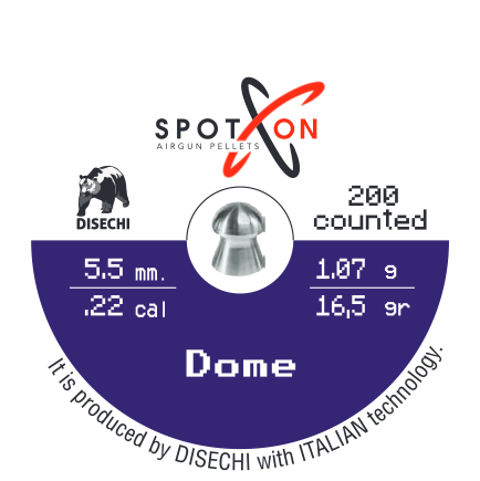 Spoton Dome 5,5 mm Havalı Tüfek Saçması (16,51 Grain - 200 Adet)