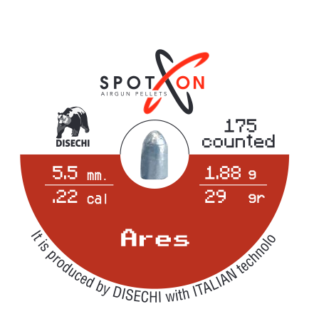 Spoton Ares 5,5 mm Havalı Tüfek Saçması (29 Grain - 175 Adet)
