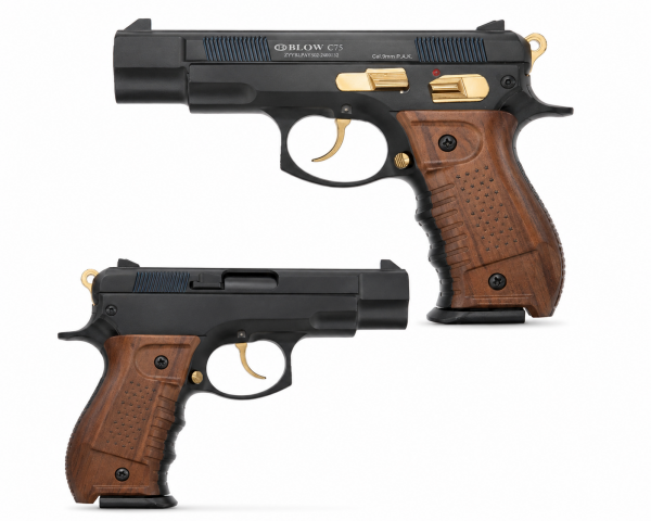 Blow C75 Altın Parçalı Ahşap Kabze Kurusıkı Tabanca