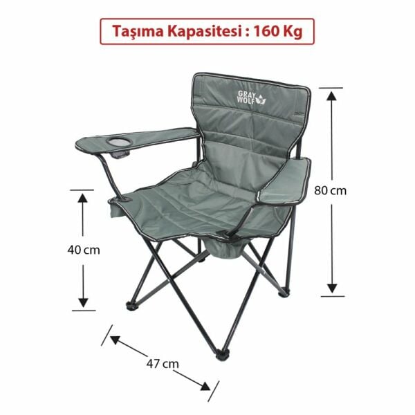 GrayWolf Quatro Bardaklı Katlanır Kamp Sandalyesi - Çağla